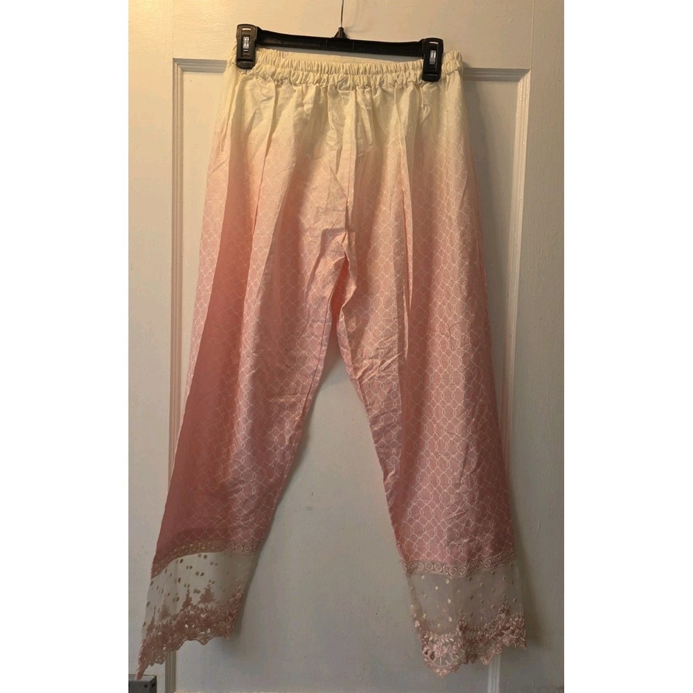 Vintage Handmade Boho Mermaid Pants. Pink. Lace. S/M